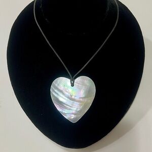 Y2K Abalone Heart Pendant Necklace